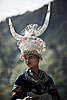 Metal Ornamentation Photo: A member of one of the many ethnic minority groups in China, the Miao people, dressed in her native festival garments.