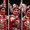photo: Fierce Face - A Chinese Opera company came rolling into town, much like a traveling circus, complete with frightening characters in exaggerated makeup sans bulbous red noses.  There are only two things I fear in life:  A land war in Asia and the unholy grin of a circus clown.  Today I add to my list of fears:  Chinese opera performers.