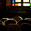 Separate and Unequal Photo: Muslim men bow in prayer inside the ornately decorated Shah-e-Hamdan mosque.