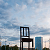 Legless Photo: Broken chair "art" at the Place des UN, the European headquarters of the United Nations.