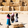Building Blocks Photo: Young Egyptian girls marvel at the Pyramid of Khufu.