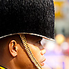 Fuzzy Hat Photo: A member of the Thai Royal Guard awaiting the King's motorcade at the National Palace.