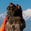 Himalayan Elephant Photo: Nepali tourists take an elephant ride among the Himalayan mountains (ARCHIVED PHOTO on the weekends - originally photographed 2007/12/17).