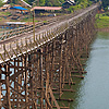 Saphan Mon Bridge Photo: Thailand's longest wooden bridge, the manually constructed Saphan Mon near the Myanmar border in Sangkhlaburi.
