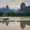 Spiky Scenery Photo: Tourist boats await passengers among the beautiful karst scenery in Xingping, China (ARCHIVED PHOTO on the weekends - originally photographed 2007/06/27).