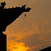 Silhouette Sunset Photo: The eaves of a typical Chinese building silhouetted against a sunset sky (ARCHIVED PHOTO on the weekends - originally photographed 2007/06/23).