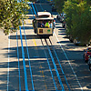Cabled Climb Photo: A cable car climbs on one of the steepest sections of the cable car tracks in San Francisco.