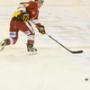Ice Action Photo: A Geneva-Servette player receives a pass during a Swiss professional league ice hockey game.