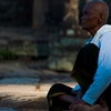 Stoney Servant Photo: A female Buddhist nun sits at the Bayon Temple in Angkor Wat in Cambodia (ARCHIVED PHOTO on the weekends - originally photographed 2007/05/18).